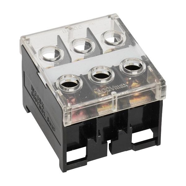 Блок зажимов 10 мм2     50A 3 клеммные пары на DIN-рейку БЗД-3 EKF PROxima bzd-10003 в каталоге ЮгКабель