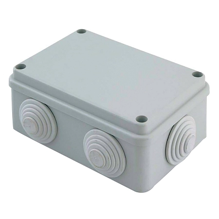Коробка монтажная ОП 120х80х50 с 6 вводами IP55 (серый) plc-kmr-050-048