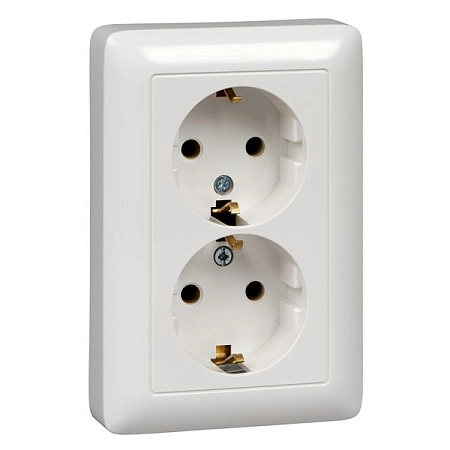 Розетка СП 2-м с з/к в сборе (белый) Хит RS16-236-B в наличии по выгодной цене. Краснодар. ЮГКАБЕЛЬ.