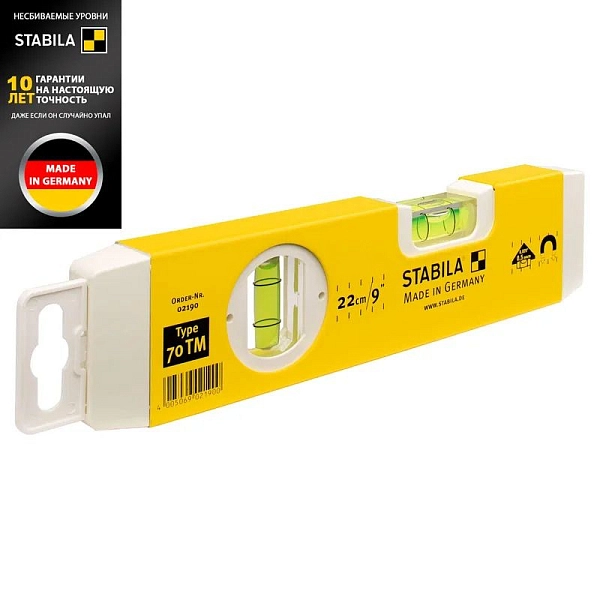Уровень тип 70TМ, 22см (1верт.,1гориз.,магнитный,точн. 0,5мм/м) 02190 в каталоге ЮгКабель