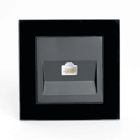 Розетка компьютерная 1-местная RJ-45, серия Катрин, GLS00-7007-05, черный в сборе в сборе  39510 в наличии по выгодной цене. Краснодар. ЮГКАБЕЛЬ.