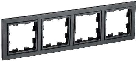 BRITE Рамка 4-мест. РУ-4-БрЧ черн. IEK BR-M42-K02