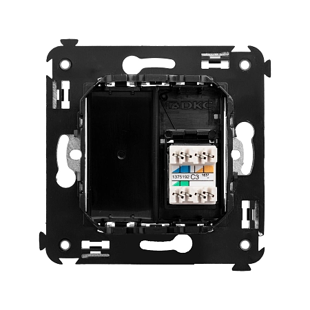 Розетка телефонная RJ-12 в стену одинарная, "Avanti", "Черный квадрат" 4402313 в наличии по выгодной цене. Краснодар. ЮГКАБЕЛЬ.