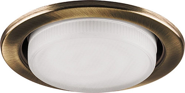 Светильник неповоротный встраиваемый GX53 220V античное золото (d106) IP20 DL53  28948 в каталоге ЮгКабель