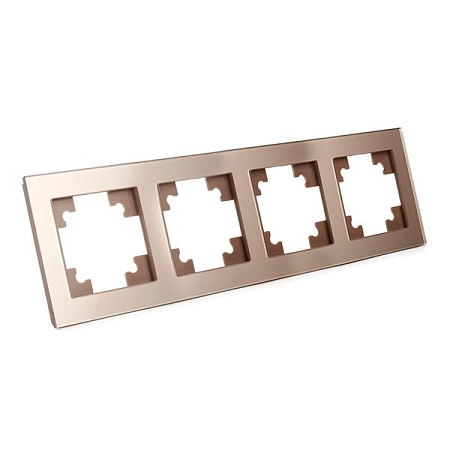 рамка горизонтальная 4-местная, стекло серия катрин, gfr00-7004-02, шампань 39530 - купить по низким ценам в Краснодаре Рамка горизонтальная 4-местная, стекло серия Катрин, GFR00-7004-02, шампань 39530 в наличии по выгодной цене. Краснодар. ЮГКАБЕЛЬ.