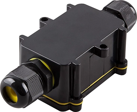 Коробка разветвительная водонепрониц. IP68, 2 вых. с клеммой, 450V,125х55х36, черный LD522  32245