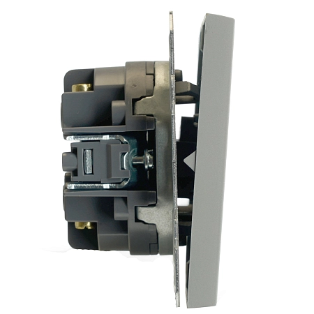 Переключатель перекрестный СП 2-м механизм (платиново-серый) soft touch Эмили RSW10-5111-10 50166 в наличии по выгодной цене. Краснодар. ЮГКАБЕЛЬ.