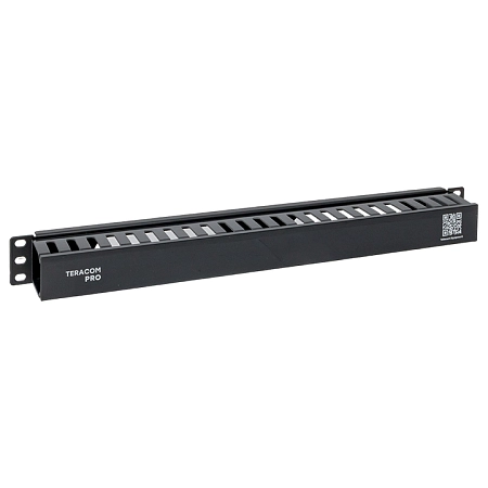 Кабельный органайзер TERACOM PRO с крышкой 19" 1U пластиковый черный TRP-1CORF-PL-BK