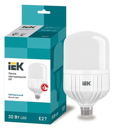 Лампа светодиод. LED 30W 4000К 2700Лм Е27 30т.ч. HP (196х112) LLE-HP-30-230-40-E27