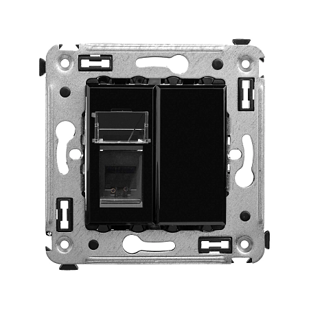 Розетка телефонная RJ-12 в стену одинарная, "Avanti", "Черный квадрат" 4402313 в наличии по выгодной цене. Краснодар. ЮГКАБЕЛЬ.