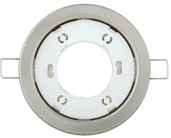 Светильник неповоротный встраиваемый GX53 220V хром матовый (d100) IP20 LUVB0-GX53-1-K27 в каталоге ЮгКабель