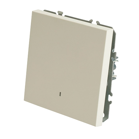 Выключатель СП 1-м с подсв. механизм (белый фарфор) soft touch Эмили RSW10-5101-01 49863