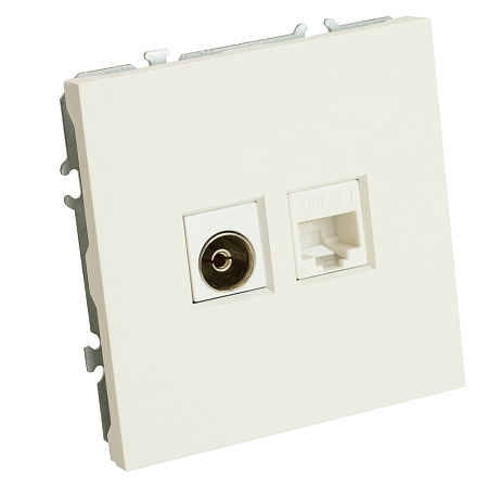 Розетка СП TV   комп. RJ-45 механизм (белый фарфор) soft touch Эмили RST00-5106-01 49872 в наличии по выгодной цене. Краснодар. ЮГКАБЕЛЬ.