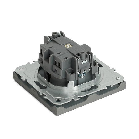 Розетка СП 1-м с з/к с шторк. механизм (платиново-серый) soft touch Эмили RST16-5110-10 49958 в наличии по выгодной цене. Краснодар. ЮГКАБЕЛЬ.