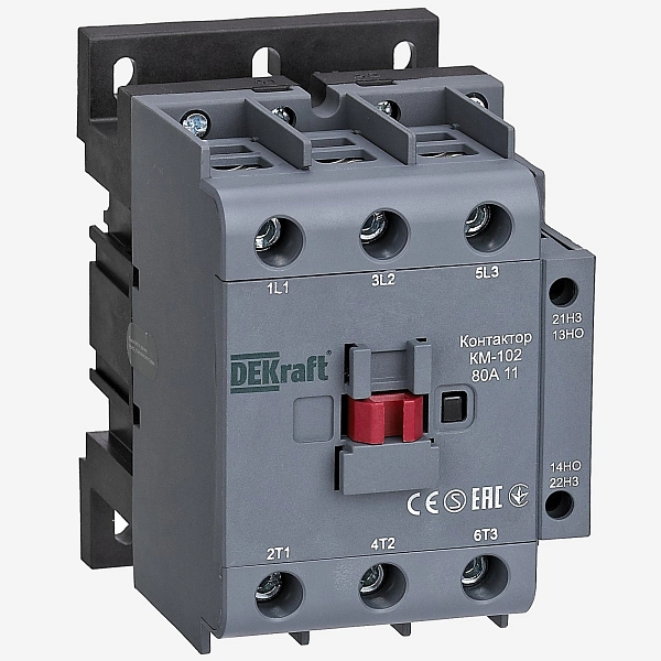 Контактор   80А 380В без реле 1НО 1НЗ (КМ-102) 22025DEK в каталоге ЮгКабель