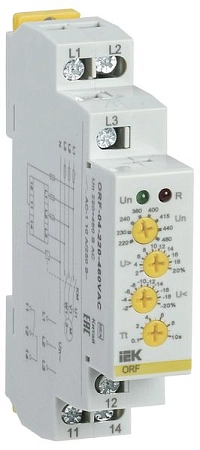 Реле контроля 3-ф напряжения ORF04 220-460В U, 0,1-10с ORF-04-220-460VAC