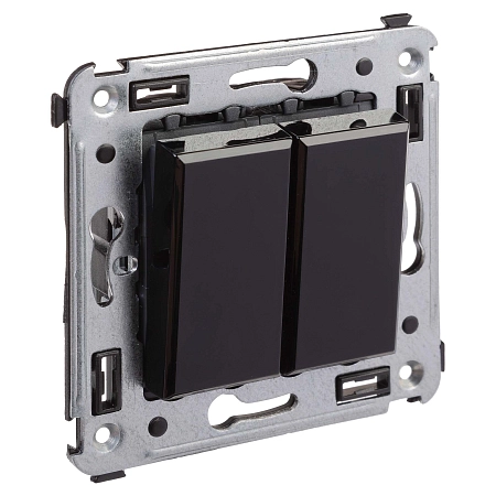 Выключатель двухклавишный в стену, "Avanti", "Черный квадрат" 4402104 в наличии по выгодной цене. Краснодар. ЮГКАБЕЛЬ.