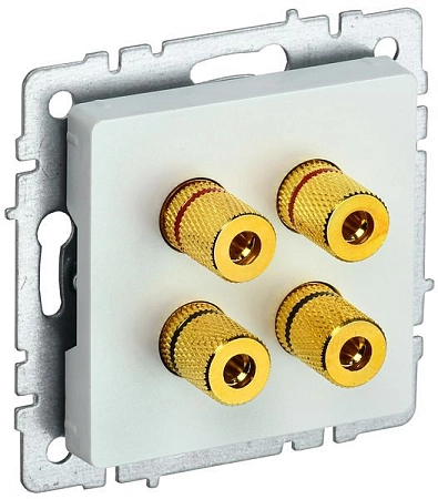 BRITE Аудиорозетка 4-мест. РА10-БрЖ жемч. IEK BR-S40-K36
