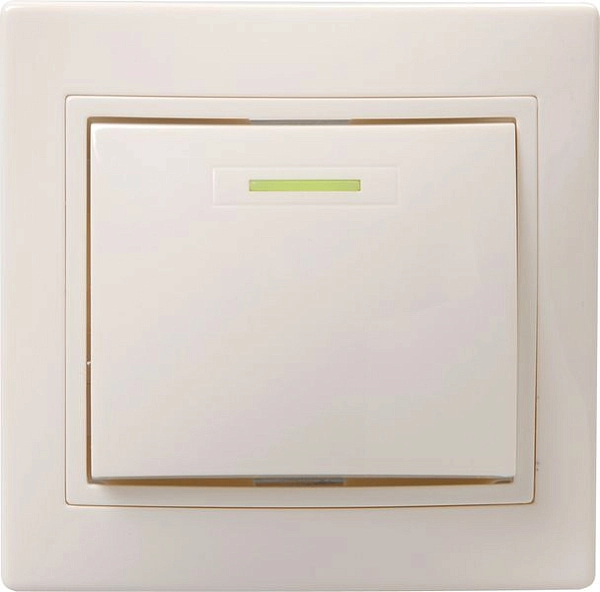 Выключатель СП 1-м с подсв. в сборе (кремовый) Кварта EVK11-K33-10-DM Выключатель СП 1-м с подсв. в сборе (кремовый) Кварта EVK11-K33-10-DM в каталоге ЮгКабель