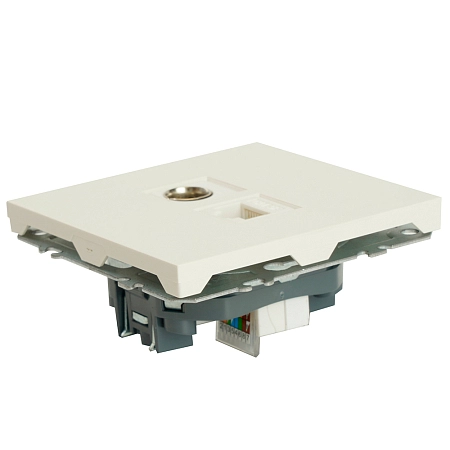 Розетка СП TV   комп. RJ-45 механизм (белый фарфор) soft touch Эмили RST00-5106-01 49872 в наличии по выгодной цене. Краснодар. ЮГКАБЕЛЬ.