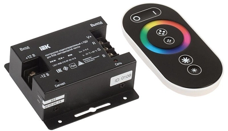 Контроллер для светодиодной ленты RGB 12V 216W IP20 с пультом радио (черн.) LSC1-RGB-216-RF-20-12-B