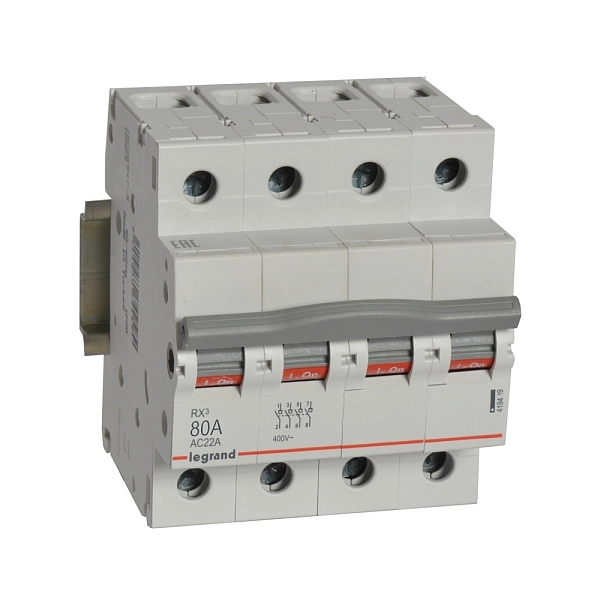 Выключатель нагрузки (мини-рубильник) 4Р 80А (RX3) 419419 Выключатель нагрузки (мини-рубильник) 4Р 80А (RX3) 419419 в каталоге ЮгКабель