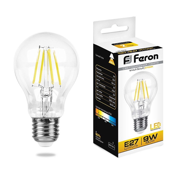 Лампа светодиод. LED   9W 2700К 930Лм Е27 30т.ч. А60 (103х60) (аналог 100W) LB-63 25631 Лампа светодиод. LED   9W 2700К 930Лм Е27 30т.ч. А60 (103х60) (аналог 100W) LB-63 25631 в каталоге ЮгКабель