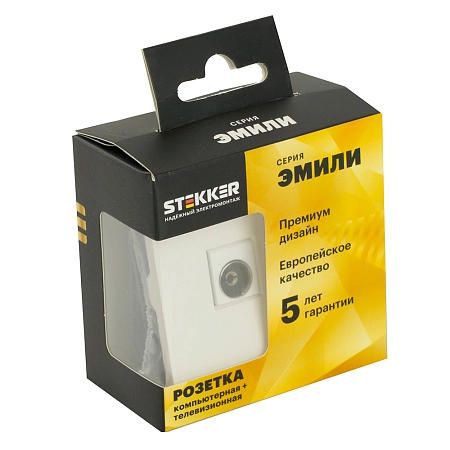 Розетка СП TV   комп. RJ-45 механизм (белый фарфор) soft touch Эмили RST00-5106-01 49872 в наличии по выгодной цене. Краснодар. ЮГКАБЕЛЬ.