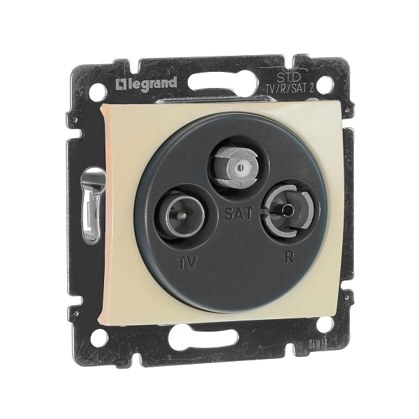 Розетка СП ТВ/Радио/Спутник концев. механизм (сл. кость) Valena 774336 в каталоге ЮгКабель