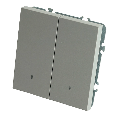 Выключатель СП 2-м с подсв. механизм (платиново-серый) soft touch Эмили RSW10-5102-10 49942 в наличии по выгодной цене. Краснодар. ЮГКАБЕЛЬ.