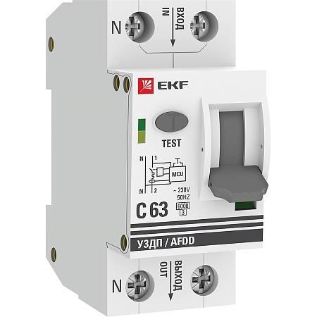 УЗДП 2Р С63A 6 кА  EKF PROxima afdd-2-63C-pro
