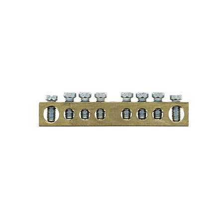 Шина PEN "земля-ноль" 8х12мм 10 отверстий латунь крепеж по центру EKF PROxima sn0-125-10-c - купить по низкой цене в Краснодаре | ЮгКабель