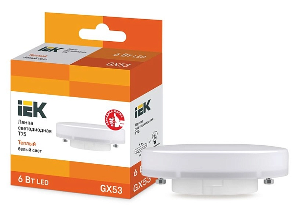 Лампа светодиод. LED  6W 3000К 540Лм GX53 30т.ч. 220V (d74х29) (аналог 60W) LLE-T80-6-230-30-GX53 Лампа светодиод. LED  6W 3000К 540Лм GX53 30т.ч. 220V (d74х29) (аналог 60W) LLE-T80-6-230-30-GX53 в каталоге ЮгКабель