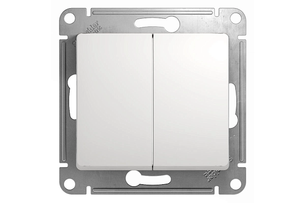 Переключатель СП 2-м механизм (белый) Glossa GSL000165 в каталоге ЮгКабель