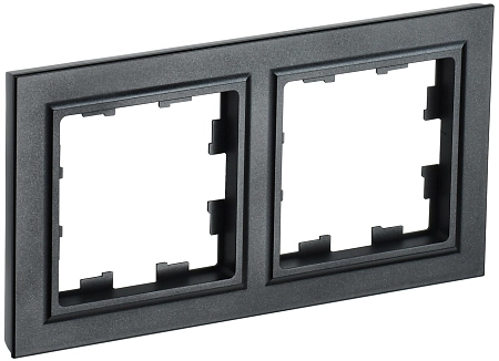 BRITE Рамка 2-мест. РУ-2-БрЧ черн. IEK BR-M22-K02