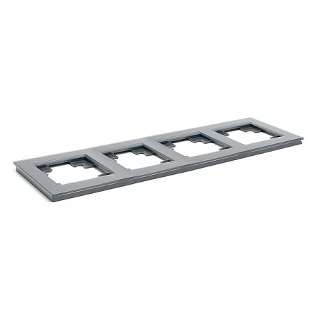 Рамка горизонтальная 4-местная, стекло серия Катрин, GFR00-7004-06, графит 39542 в наличии по выгодной цене. Краснодар. ЮГКАБЕЛЬ.