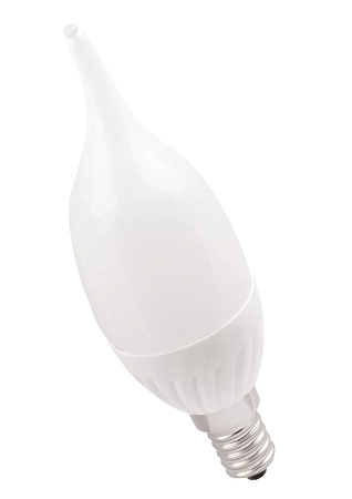 Лампа светодиод. LED   5W 3000К 400Лм Е14 45т.ч. CB35 (130х38) (аналог 40W) свеча на ветру РАСПРОД  LL-CB37-5-230-30-E14-FR