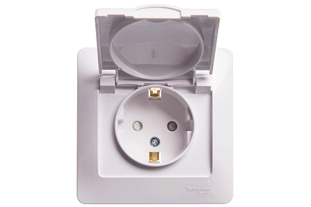 Розетка СП 1-м c з/к со шторк. с крышкой IP20 в сборе (белый) Glossa GSL000146 в наличии по выгодной цене. Краснодар. ЮГКАБЕЛЬ.