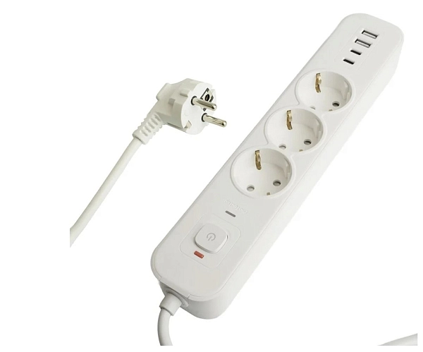 Сетевой фильтр 1,8м, 3-х местн., с з/к, с выкл., 2 USB-A 2 Type-C 3(ПВС 3х1мм2 16А) 50099 Сетевой фильтр 1,8м, 3-х местн., с з/к, с выкл., 2 USB-A 2 Type-C 3(ПВС 3х1мм2 16А) 50099 в каталоге ЮгКабель