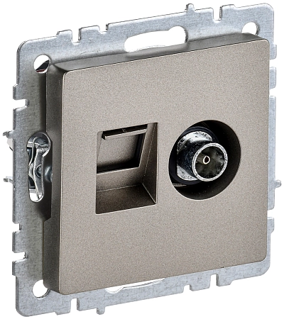 BRITE Роз. двойная TV RJ45 кат.5E РТВ/РК12-БрШ шамп. IEK BR-AK20-1-K37