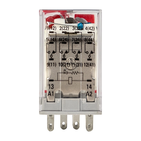 Реле промежуточное с кнопкой и мех. Индикацией RPAt 22/4 5A 230В AC EKF AVERES rpat-22-4-230AC - купить по низкой цене в Краснодаре | ЮгКабель