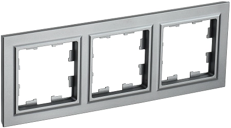 BRITE Рамка 3-мест. РУ-3-БрС сталь IEK BR-M32-K46