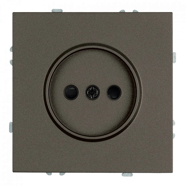 Розетка СП 1-м без з/к с шторк. механизм (антрацит) soft touch Эмили RST16-5109-09 49928 в каталоге ЮгКабель