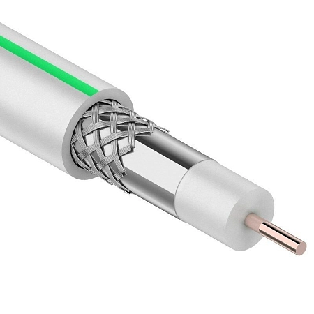 Кабель коаксиальный SAT 703B, 75Ом, CCS/Al/Al, 75%, бухта 50м белый (омеднённая сталь) 01-2431-2-50
