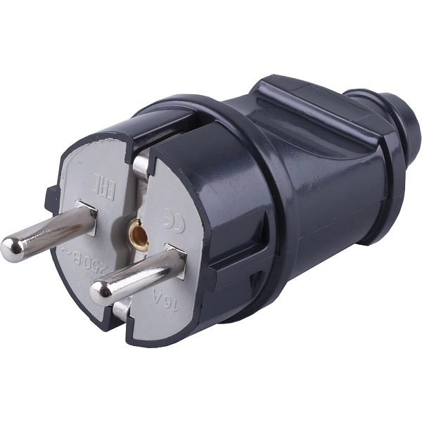 Вилка с з/к 16A черный (прямая) 32852 в каталоге ЮгКабель