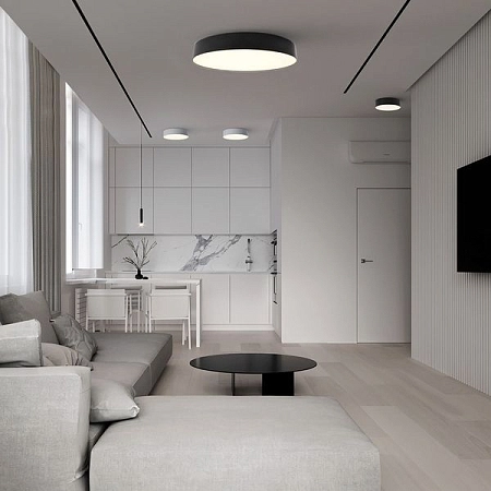 Светильник светодиодный 20W 230V 4000К 1400Лм IP20 AL200 (d115 h50) черн. борт“Simple matte” 48077 - купить по низкой цене в Краснодаре | ЮгКабель