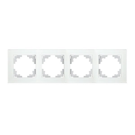 Рамка горизонтальная 4-местная, серия Катрин, GFR00-7004-01, белый 39257