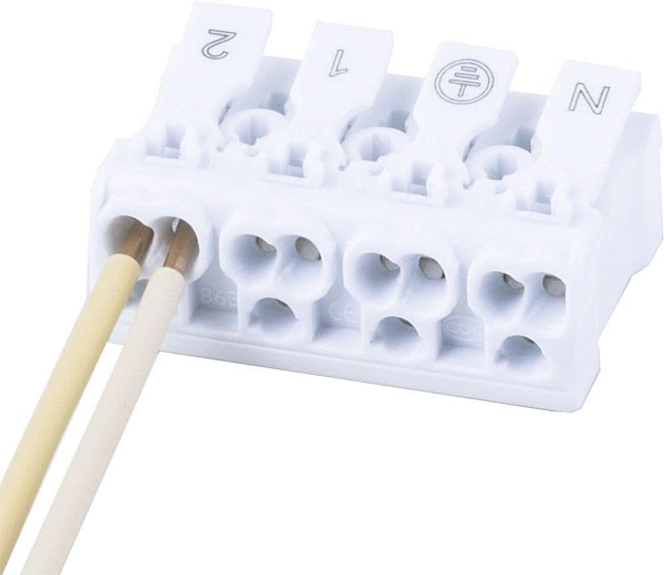 Клеммный соединитель 4х2,5 (без пасты) L/L/N/PE для фазных проводников LD294-4004 32735 в каталоге ЮгКабель