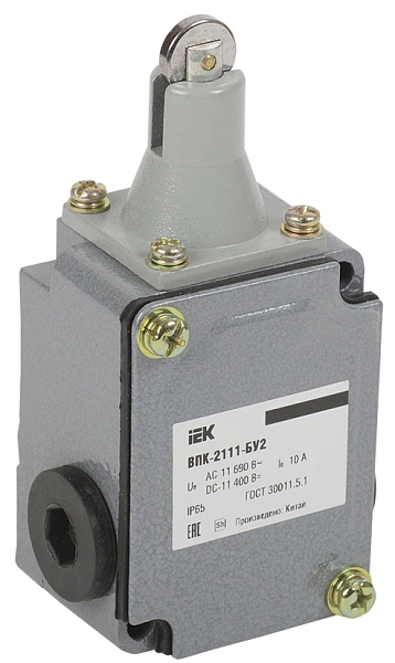 Выключатель концевой ВПК-2111-БУ2 IP65 (толкатель с роликом) KV-1-2111-1 Выключатель концевой ВПК-2111-БУ2 IP65 (толкатель с роликом) KV-1-2111-1 в каталоге ЮгКабель