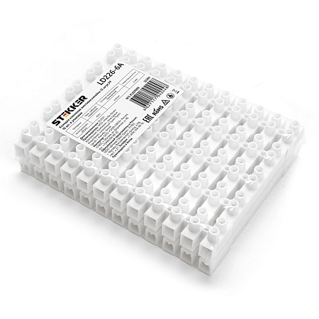 Зажим винтовой ЗВИ- 6  4-6 мм2 номин. ток 6А (на 12 клемм) белые полипропилен LD226-6A 32385 - купить по низкой цене в Краснодаре | ЮгКабель